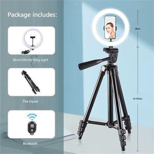 26cm Tri-colour Dimmable LED Beauty Ring Light Tripod Item | Buy 26cm Tri-colour Dimmable LED Beauty Ring Light Tripod | SPOP Enterprise Global